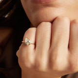 1ct Pear Lab Grown Diamond Georgian Ring