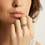 Ombré Rainbow Baguette Eternity Ring