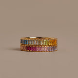 Ombré Rainbow Baguette Eternity Ring