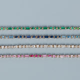 Lab Grown White Sapphire Mosaic Tennis Bracelet
