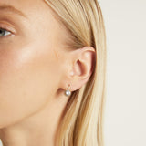 Lab Grown White Sapphire Edwardian Earrings