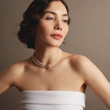 Aurate x Marilyn Monroe: Gold Knot Pearl Necklace