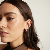 Mini Pear Lab Grown White Sapphire Solitaire Ear Cuff