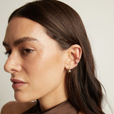 Mini Pear Lab Grown White Sapphire Solitaire Ear Cuff