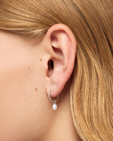 Pearl Huggie Hoops - Frida Silver