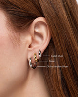 Bold Huggie Hoops - Giulia Silver