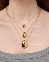Gold Pendant Necklace - Pebble
