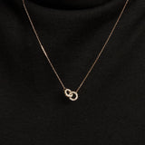 Double Lab Grown White Sapphire Connection Necklace