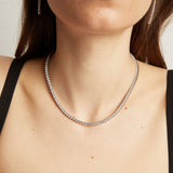 Unbreakable Lab Grown White Sapphire Tennis Necklace