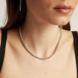 Unbreakable Lab Grown White Sapphire Tennis Necklace