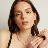 Unbreakable Lab Grown White Sapphire Tennis Earrings