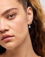 Gold Drop Earrings - Lainey Marble Blue