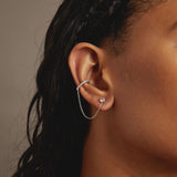 Aurate x Frye: Lab Grown White Sapphire Stud and Ear Cuff