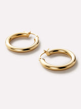 Chunky Gold Hoop Earrings - Gold Classic Hoops Medium