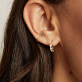 Bold Lab Grown White Sapphire Huggie Earrings