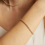 Lab Grown White Sapphire Georgian Tennis Bracelet