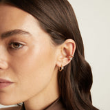 Mini Round Lab Grown White Sapphire Solitaire Ear Cuff