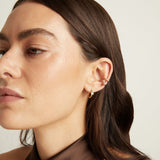 Mini Round Lab Grown White Sapphire Solitaire Ear Cuff