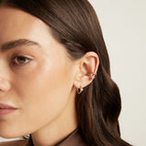 Round Lab Grown White Sapphire Solitaire Ear Cuff