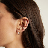 Mini Pear Lab Grown White Sapphire Solitaire Ear Cuff