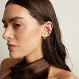 Mini Pear Lab Grown White Sapphire Solitaire Ear Cuff
