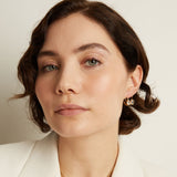 Emerald Lab Grown White Sapphire Bezel Drop Earrings