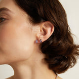Lab Grown Purple Amethyst Mosaic Stud Earrings