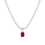 7ct Emerald Tennis Charm Necklace Set