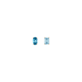 Lab Grown Aquamarine Mosaic Stud Earrings