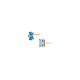 Lab Grown Aquamarine Mosaic Stud Earrings
