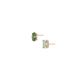 Lab Grown Green Prasiolite Mosaic Stud Earrings