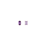 Lab Grown Purple Amethyst Mosaic Stud Earrings