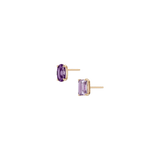 Lab Grown Purple Amethyst Mosaic Stud Earrings