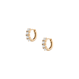 Bold Lab Grown White Sapphire Huggie Earrings