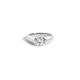1ct Round Lab Grown Diamond Floating Signet Ring
