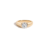 1ct Round Lab Grown Diamond Floating Signet Ring