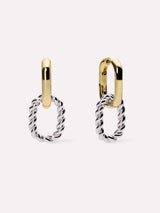 Double Hoop Earrings - Ash Double Two Tone
