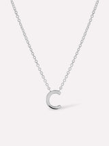Silver Initial Necklace - Letter Necklace