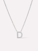 Silver Initial Necklace - Letter Necklace