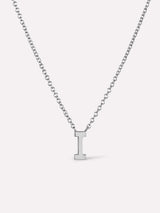 Silver Initial Necklace - Letter Necklace