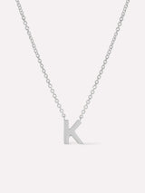 Silver Initial Necklace - Letter Necklace