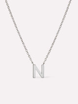 Silver Initial Necklace - Letter Necklace