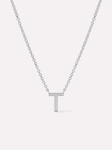 Silver Initial Necklace - Letter Necklace