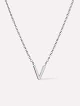 Silver Initial Necklace - Letter Necklace
