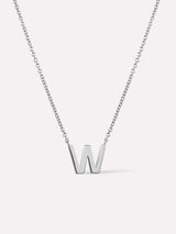 Silver Initial Necklace - Letter Necklace