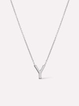 Silver Initial Necklace - Letter Necklace