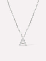 Silver Initial Necklace - Letter Necklace