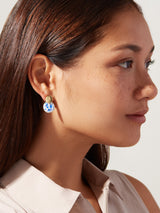 Enamel Earrings - Mini Kinoko Marble Blue