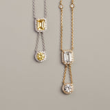 Lab Grown White Sapphire Edwardian Lariat Necklace