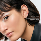 Sterling Silver Elongated Mini Hoops - Rox Mini Silver